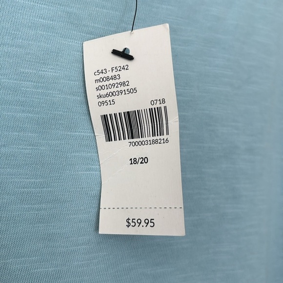Lane Bryant Dress Womens 22/24 3X Knee Length Shift Pullover Crochet Sleeve Blue - Picture 4 of 6